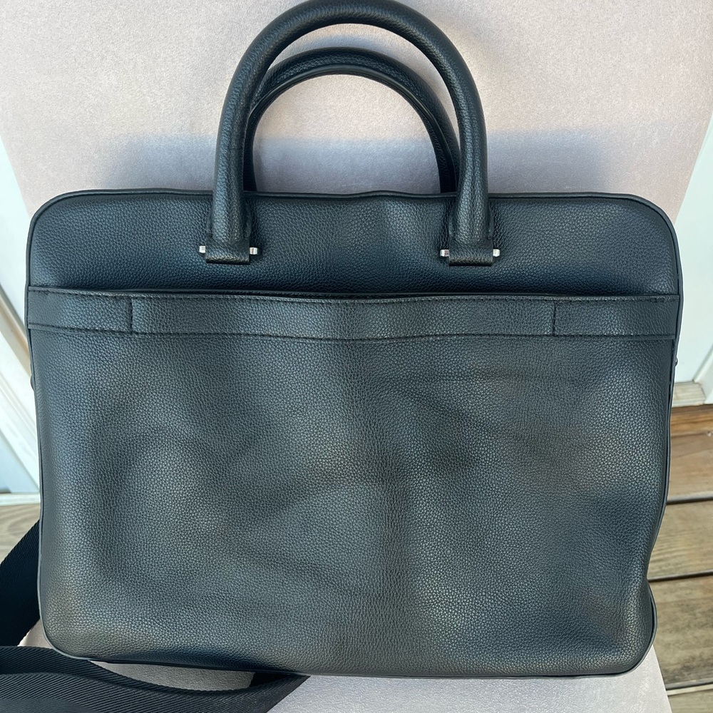 BOSS FAUX-LEATHER DOCUMENT CASE WITH LOGO AND SIGNATURE STRIPE - Picture 4 of 11